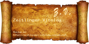 Zeitlinger Vitolda névjegykártya